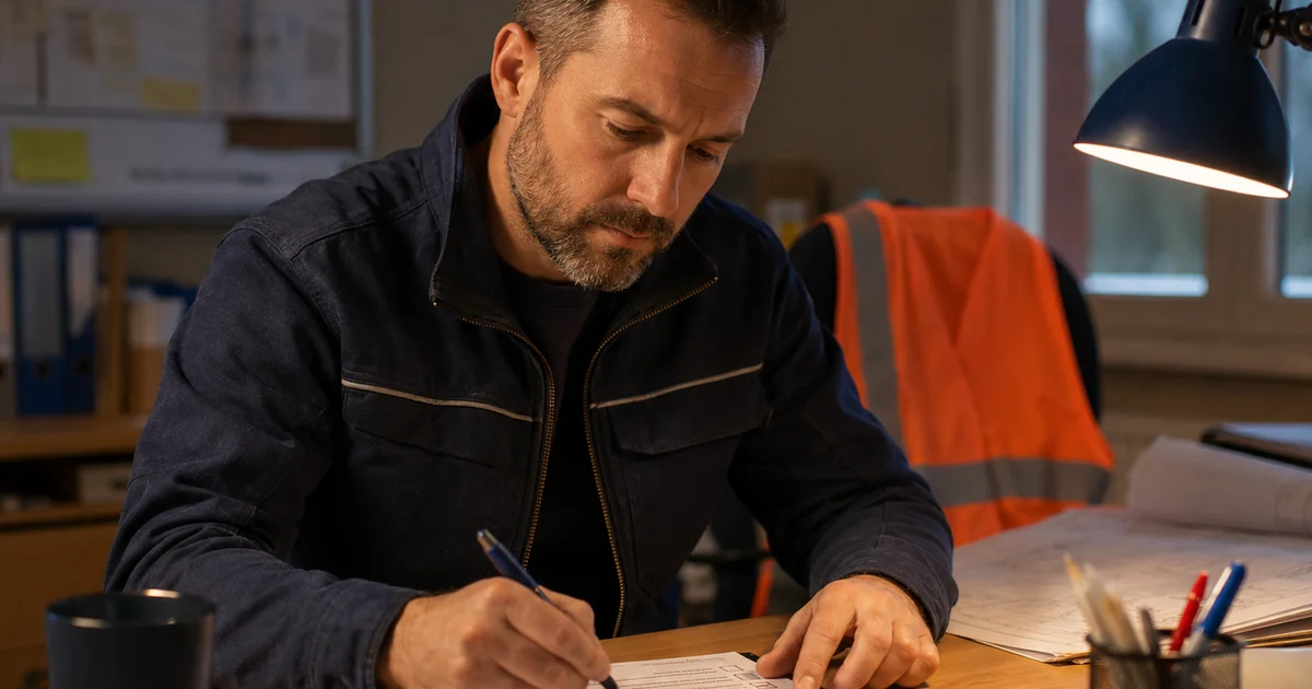 Artisan BTP cochant sa checklist e-facture avant le 1er septembre 2026