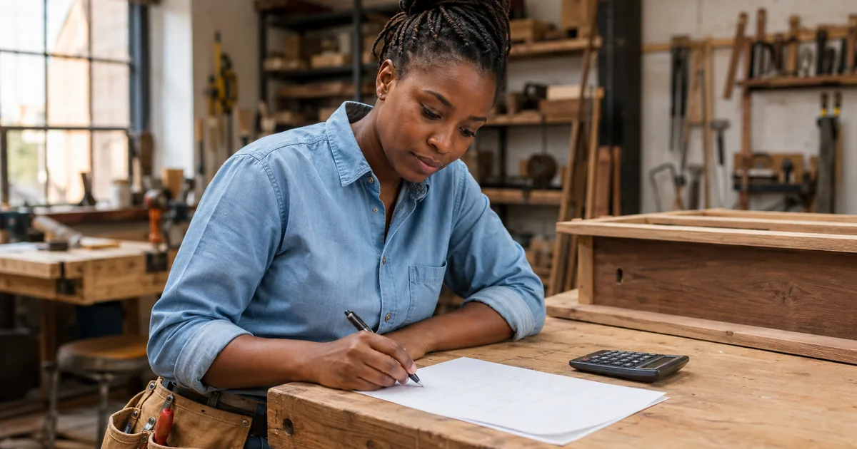 Artisan calculant son prix de revient horaire